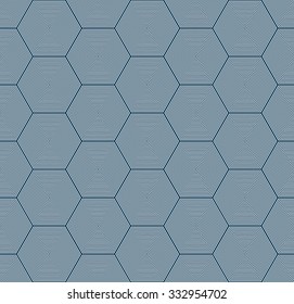 hexagon seamless monochrome pattern -vector illustration. Background geometric