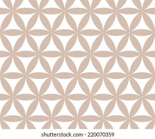 Hexagon seamless pattern with abstract flowers on a white background.  Abstract geometric texture.