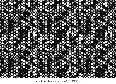 Hexagon Seamless Pattern. Abstract Minimalistic Black and White Hexagonal Pattern. Vector Illustration.