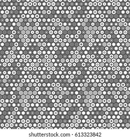 Hexagon Seamless Pattern. Abstract Minimalistic Black and White Hexagonal Pattern. Vector Illustration.