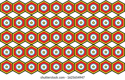 Hexagon seamless pattern. Black yellow line honeycomb repeatable pattern on white background vector. colorful background. vector illustration
