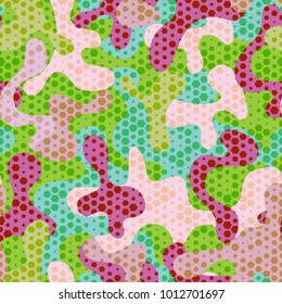 Hexagon seamless pattern camouflage. Modern military print texture with hexagons grid background vector illustration. Trendy camo can be used as print on clothes, wrapping paper, design of banners. 