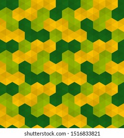 Hexagon seamless pattern. Geometric abstract polygonal mosaic. Decorative backdrop for wallpaper, pattern fills, web page background, surface textures.