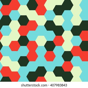 hexagon seamless pattern. geometric background. abstract modern tile. vector illustration. design for the background display, flyers, brochures fabric, clothes, texture, textile pattern. bright color