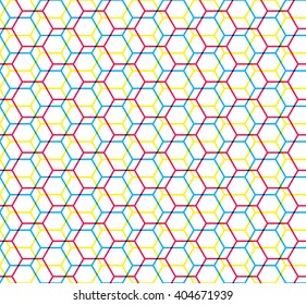 hexagon seamless pattern. grid of hexagons. abstract modern tile. vector illustration. design for the background display, flyers, brochures fabric, science, technology, textile pattern. bright color