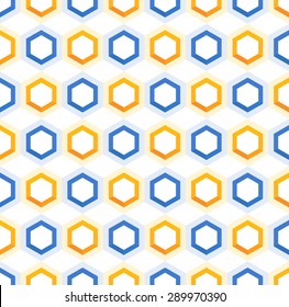Hexagon seamless Pattern. Honeycomb background. Abstract Background. Geometric background. Grid Pattern. Colorful Pattern in maritime mood. Zigzag background. Summer backdrop. Vector regular Texture.