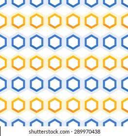Hexagon seamless Pattern. Honeycomb background. Abstract Background. Geometric background. Grid Pattern. Colorful Pattern in maritime mood. Zigzag background. Summer backdrop. Vector regular Texture.