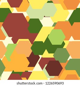 Hexagon Seamless vector EPS 10. Abstract geometric pattern. Multicolor Figures. Texture for print and Banner. Flat style