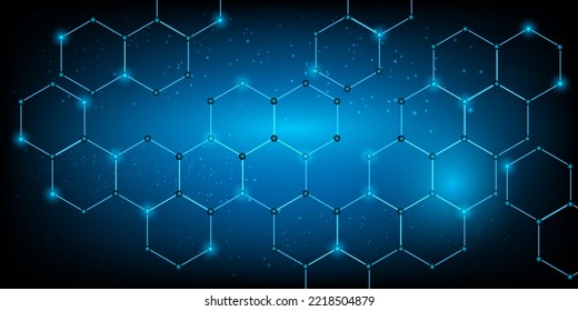 Hexagon security Electronic for safety with  hologram vector concept for future technology element background business screen