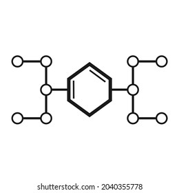 hexagon with several circle lines on the right and left