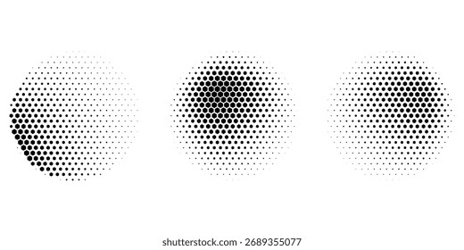 Gradiente de Meio-Tom de Sombra Hexágono com Conjunto de Ilustração de Vetor de Padrão Hexagonal