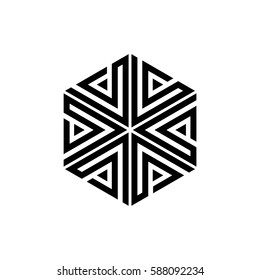 Hexagon Shape Celtic Tribal Logo Template Illustration Design Illustration Design. Vector EPS 10.