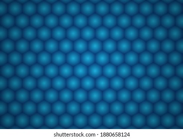 Hexagon shape design honeycomb concept blue light glow design. vector illustration.