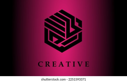 LOGOTIPO DE DISEÑO DE FORMA HEXAGÓN ,EPS 10