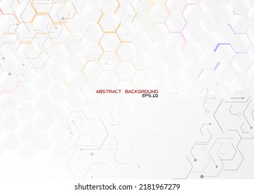Hexagon shape element with solf light grey background