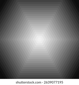 Hexagon shape gradient. Gradation. White center.