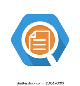 hexagon shape icon with the concept of correcting documents, reviewing documents