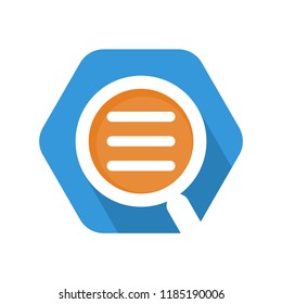 hexagon shape icon with the concept of correcting documents, reviewing documents