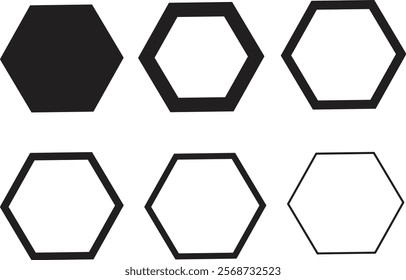 Hexagon Shape icon set in white background