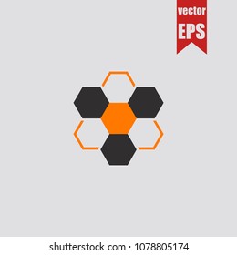 Hexagon shape icon in trendy isolated on grey background.Vector illustration.