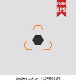 Hexagon shape icon in trendy isolated on grey background.Vector illustration.