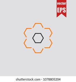 Hexagon shape icon in trendy isolated on grey background.Vector illustration.