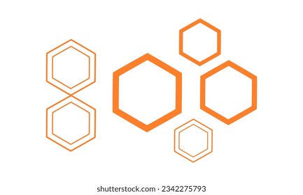Hexagon shape isolated on white background vector illustration.
