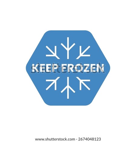 Hexagon Shape Keep Frozen Label Vector

