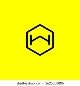 hexagon shape letter H flat and clean icon, logo design- vector