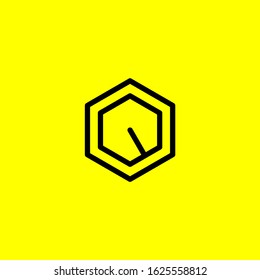 hexagon shape letter Q flat and clean icon, logo design- vector