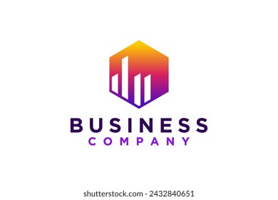 Hexagon forma logo diseño negocio industria empresa de tecnología.