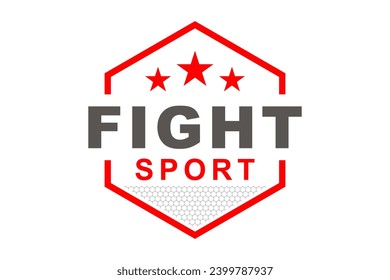 Hexagon shape logo design gym sports stars element.