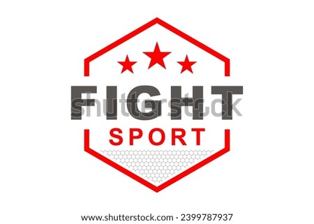 Hexagon shape logo design gym sports stars element.