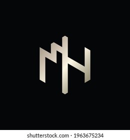 Hexagon shape logo with letters MH