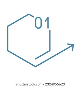 Hexagon shape with number one vector design element. Abstract customizable symbol for infographic with blank copy space. Editable shape for instructional graphics. Visual data presentation component