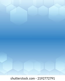 Forma hexagonal en el fondo superpuesto del degradado azul. Vector.