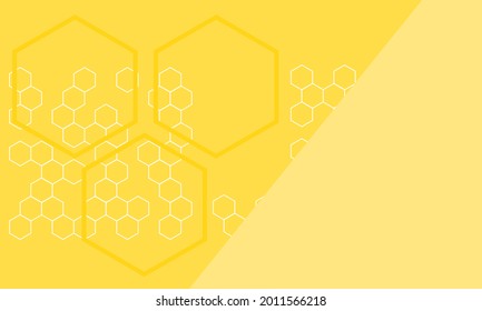 Hexagon shape on yellow background vector.