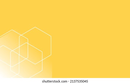 Hexagon shape on yellow background. Geometric wall art vector illustration.