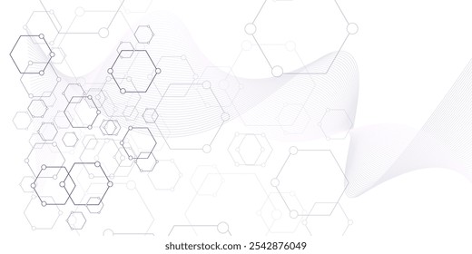 Fondo de concepto innovador de patrón de forma hexagonal.