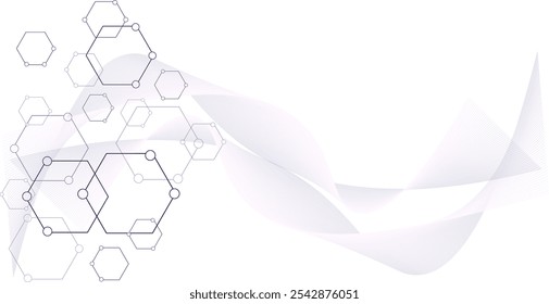 Fondo de concepto innovador de patrón de forma hexagonal.