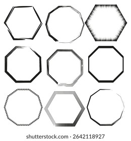 Hexagon shape pattern. Light dark contrast. Geometric vector grid. Abstract tile icon.
