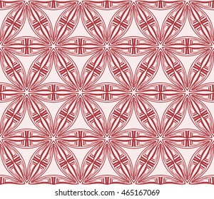 hexagon shape pattern. Series mirror transformation of hexagon shapes. Vector illustration. For the interior design, printing, textile industry. Pink color