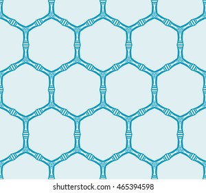 hexagon shape pattern. Series mirror transformation of hexagon shapes. Vector illustration. For the interior design, printing, textile industry. Blue color