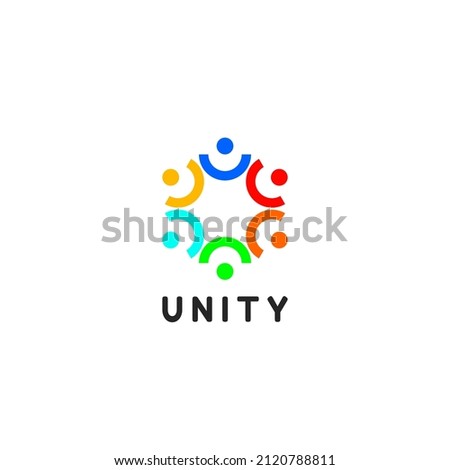 hexagon shape people community logo