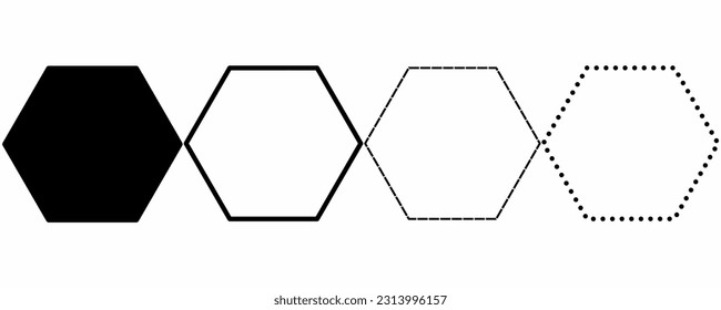 conjunto de formas hexagonales aislado en fondo blanco