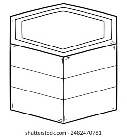 Vector de contorno dibujado a mano de la ilustración de la pieza del clasificador de forma hexagonal