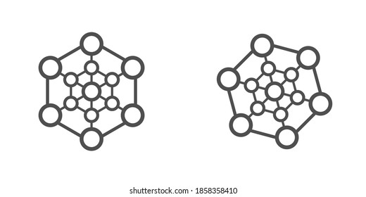 Hexagon shape symbol. Hexagonal element for your project.