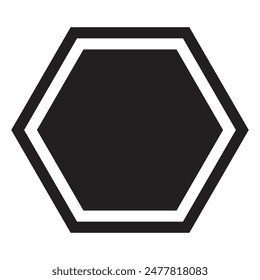 Hexagon shape symbol vector icon. polygon hexagon icon. vector illustration.