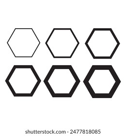 Símbolo de forma hexagonal Icono de Vector. Icono de hexágono de polígono. Ilustración vectorial.