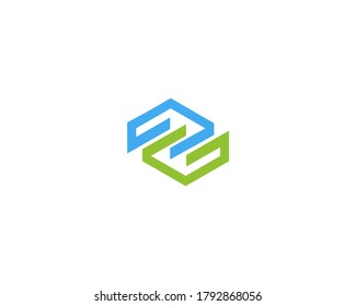Hexagon shape vector logo design icon
